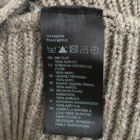 🍭2/$20 - H & M knitted open cardigan dark beige - Picture 5 of 5